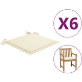 vidaXL jastuci za vrtne stolice 6 kom krem 50 x 50 x 3 cm od tkanine cijene
