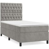 Box spring postelja z vzmetnico svetlo siva 80x200 cm žamet, (20846679) | Shoptok.si