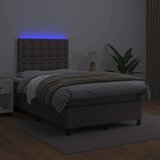  Krevet s oprugama i madracem LED sivi 120x190 cm umjetna koža | shoptok.hr
