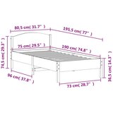 vidaXL Okvir kreveta s uzglavljem voštano smeđi 75x190 cm od borovine | shoptok.hr