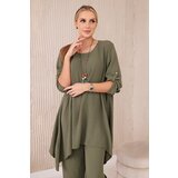 Kesi Włoski Set of blouse + pants with pendant light khaki | shoptok.hr