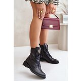 Zazoo 2955 Lacquered Ankle Boots Workers With Golden Detail On The Tongue Black | shoptok.hr
