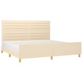  Okvir za krevet bez madraca krem 200x200 cm od tkanine | shoptok.hr