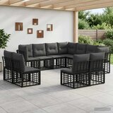  Set vanjskih sofa Crna Poliester | shoptok.hr