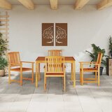  Vrtni set za objed 5 kom. Smeđa Čvrsto drvo akacije 85 x 85 x 75 cm | shoptok.hr