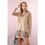 Kesi Dress with hood and print cappuccino | shoptok.hr