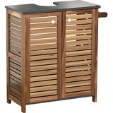 Tendance Kupaonski ormarić od akacije s 2 vrata, policom i držačem za ručnike 60x30x70cm mdf | Eponuda.ba