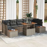 vidaXL Vrtni set sofa Set od 8 Siva Poli ratan Vrtni set za objedovanje Cijene