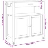  Kuhinjski kolica Jednobojno Crna 88 5 x 40 x 48 cm | shoptok.hr