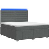 LED okvir za krevet s madracem Tamnosiva 140 x 190 cm Tkanina | shoptok.hr