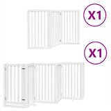  Vrata za pse s vratašcima 9 panela sklopiva 450 cm drvo topole Bijela 50 x 90 x 2 cm | Shoptok.si