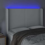 vidaXL LED posteljno vzglavje belo 147x16x118/128 cm umetno usnje | Shoptok.si