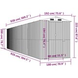  Vrtno spremište svjetlosmeđe 192x938x223 cm pocinčani čelik | shoptok.hr