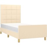  Posteljni okvir z vzglavjem krem 100x200 cm blago, (20903273) | Shoptok.si