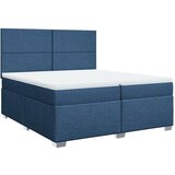  Krevet s oprugama i madracem plavi 200 x 200 cm od tkanine | shoptok.hr