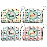 Denarnica Set 4 Denarnic Jazbečar Pastelni Trakovi Večbarvna