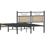 vidaXL Posteljni okvir brez vzmetnice hrast 120x200 cm inženirski les | Shoptok.si