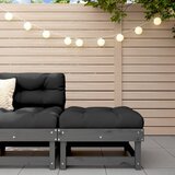 Maison Chic Vrtni stolček - Vrtni stoli za noge z blazino siva trdna borovina JS1047, (21877558) | Shoptok.si