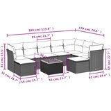  10-dijelni set vrtnih sofa s jastucima crni od poliratana | shoptok.hr