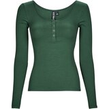 Pieces Majice z dolgimi rokavi PCKITTE LS TOP NOOS Zelena | Shoptok.si