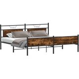  Metalni okvir kreveta bez madraca boja hrasta 193x201 cm | shoptok.hr