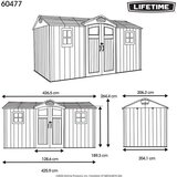 Lifetime Kentucky | Plastična vrtna kućica s podom | Tamno siva | 2x4 m | shoptok.hr