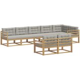  Set vanjskih sofa 6 kom. Bijela i svjetlosiva Poliester | Eponuda.com