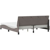  Postelja z vzmetnico taupe 180x200 cm blago | Shoptok.si