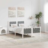  Krevetna konstrukcija s uzglavljem Svijetlo siva 135 x 190 cm | shoptok.hr