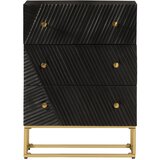  Ladičar crni 55 x 30 x 76 cm od masivnog drva manga i željeza | shoptok.hr