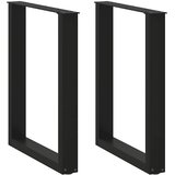  Noge za blagovaonski stol U-oblik 2 kom Crne 70 x (72-73) cm Čelik | shoptok.hr