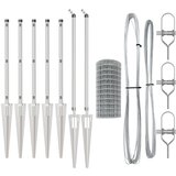vidaXL Evropska ograja s 7 konicami 0.6x10 m Galvanizirano jeklo | Shoptok.si