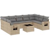  10-dijelni set vrtnih sofa s jastucima bež od poliratana | shoptok.hr