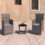 Maison Chic Seti vrtnega pohištva - Vrtna garnitura - Vrtni pohištvo set 3-delna z blazinami poli ratan siva, (21811194) | Shoptok.si