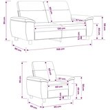  Set sofe 2 pcs Ružičasta Tkanina - Ružičasta 1-Sjedalo + 2-Sjedalo (120 cm) | shoptok.hr