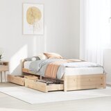 vidaXL Posteljni okvir brez vzmetnice 75x190 cm trdna borovina Cene