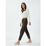 Koton Carrot Trousers with Lace Waist and Pocket Detail Cene