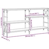 vidaXL Konzolna mizica rjav hrast 150x29x76,5 cm inženirski les | Shoptok.si