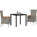  Vrtni set za objed 3 kom. Siva Čelik s prahom premazan | shoptok.hr
