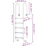  Ljestve za bazen 54 x 38 x 211 cm od nehrđajućeg čelika 304 | Eponuda.com