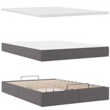  Otomanski okvir kreveta s madracem sivi 140x200cm umjetna koža | shoptok.hr