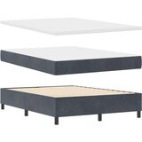  Krevet sa uzglavljem i madracem Tamno siva 140x190 cm Baršun | shoptok.hr