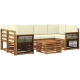  Set vanjskih sofa 7 kom. Prirodna i krem Čvrsto drvo akacije | shoptok.hr