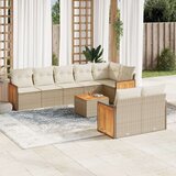 vidaXL 9-dijelni set vrtnih sofa s jastucima bež od poliratana | shoptok.hr