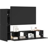 vidaXL TV Kabinet za Zid s policom s pohranom s vratima 4 pcs Crni hrast Konstruirano drvo | shoptok.hr