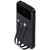 prenosna baterija/powerbank VA2211 10.000 mAh 22,5W, z LCD ekranom in 3x podatkovni kabli (Type-C, Lightning, USB-A) - za