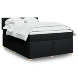 vidaXL Krevet s oprugama i madracem crni 140 x 190 cm od tkanine | shoptok.hr