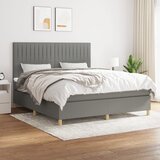  Okvir kreveta s oprugama i madrac svjetlosivi 160x200cm tkanina | shoptok.hr