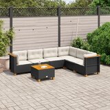 vidaXL 7-dijelni set vrtnih sofa od poliratana s jastucima crni | shoptok.hr
