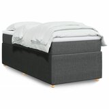vidaXL Box spring postelja z vzmetnico temno siva 90x190 cm blago | Shoptok.si